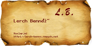 Lerch Bennó névjegykártya